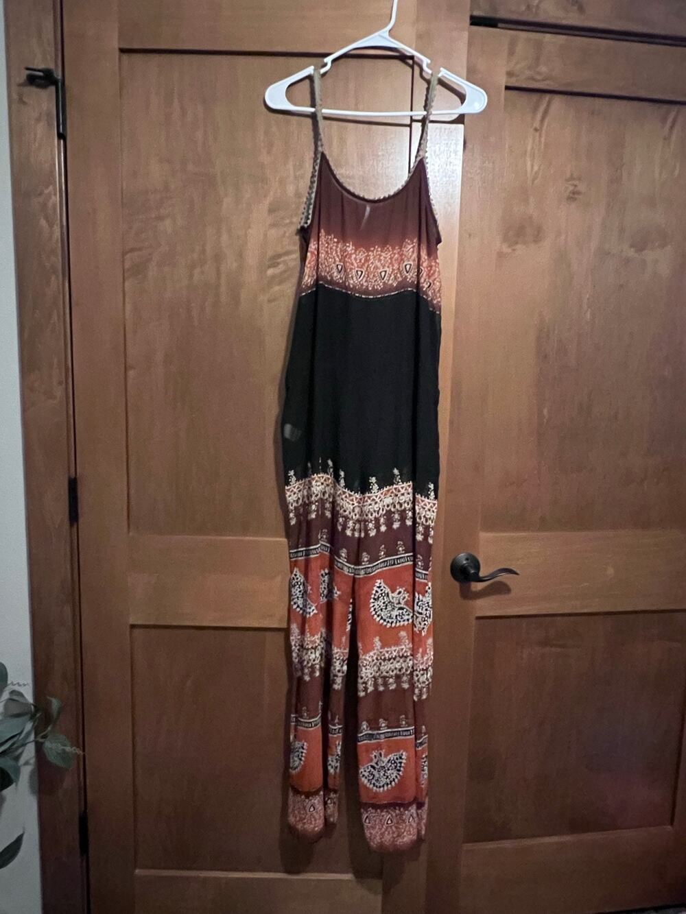 Free People Boho Pattern Sheer Wide Leg Palazzo Jumpsuit Cover-Up